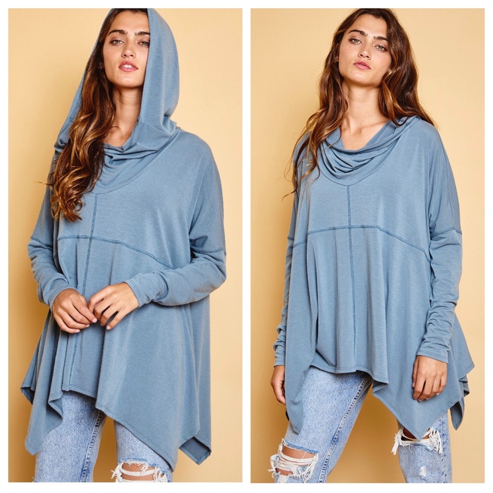 33 Boho Fabulous Reverse Stitch Hoodie Top - Picture 4 of 4
